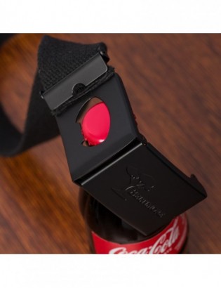 Pasek męski do spodni parciany otwieracz czarny długi bawełniany Beltimore Q08 - zdjęcie 10