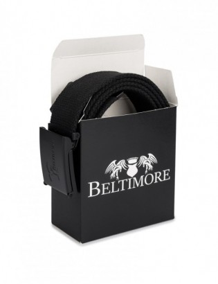 Pasek męski do spodni parciany otwieracz czarny długi bawełniany Beltimore Q08 - zdjęcie 13