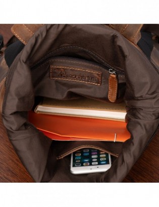 Plecak skórzany na laptopa 15,6 biznesowy duży A4 pojemny brązowy premium Beltimore N19 - zdjęcie 11