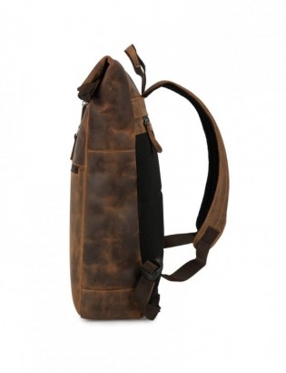 Plecak skórzany na laptopa 15,6 biznesowy duży A4 pojemny brązowy premium Beltimore N19 - zdjęcie 12