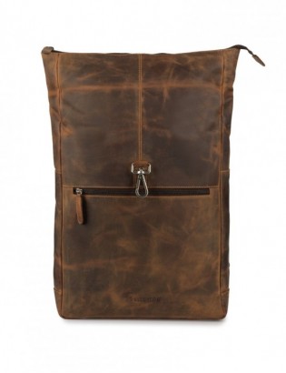 Plecak skórzany na laptopa 15,6 biznesowy duży A4 pojemny brązowy premium Beltimore N19 - zdjęcie 15