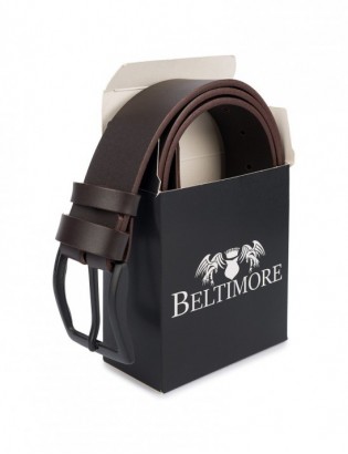 Skórzany pasek męski skóra naturalna licowa brązowy premium Beltimore E18 - zdjęcie 5