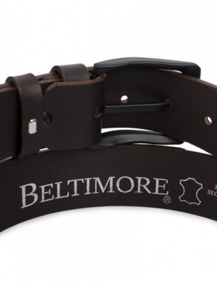 Skórzany pasek męski skóra naturalna licowa brązowy premium Beltimore E18 - zdjęcie 7