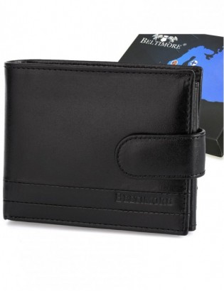 Portfel skórzany męski włoska skóra naturalna licowa premium klasyczny RFiD poziomy Beltimore G08 - zdjęcie 1