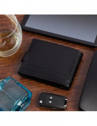 Portfel skórzany męski włoska skóra naturalna licowa premium klasyczny RFiD poziomy Beltimore G08 - zdjęcie 3