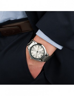 Zegarek męski bransoleta duży solidny srebrny klasyczny premium Beltimore BT02 - zdjęcie 2