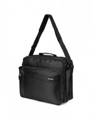 Duża męska torba trzykomorowa czarna do pracy Beltimore R32 - zdjęcie 3