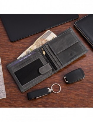 Portfel skórzany męski vintage poziomy klasyczny czarny RFiD Beltimore S51 - zdjęcie 2