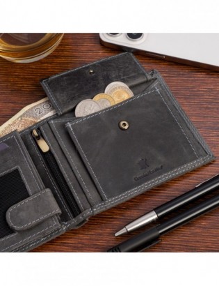 Portfel skórzany męski vintage poziomy klasyczny czarny RFiD Beltimore S51 - zdjęcie 4