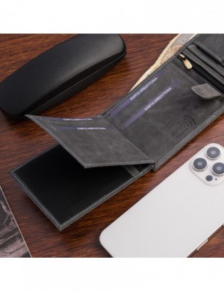 Portfel skórzany męski vintage poziomy klasyczny czarny RFiD Beltimore S51 - zdjęcie 5