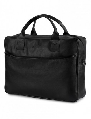 Torba męska skóra ekologiczna na dokumenty A4 laptopa czarna Beltimore M07 - zdjęcie 1