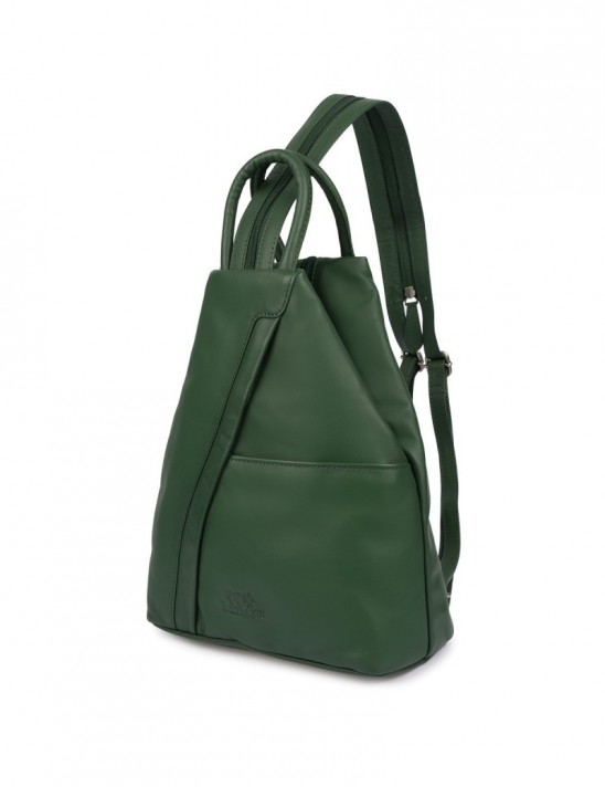 Plecak damski włoski plecaczek skórzany zielony mały Beltimore T52