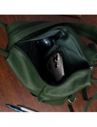 Plecak damski włoski plecaczek skórzany zielony mały Beltimore T52 - zdjęcie 9