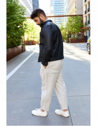 Kurtka skórzana męska bydlęca premium docieplana czarna Beltimore K01 - zdjęcie 5