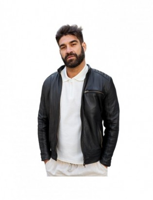 Kurtka skórzana męska bydlęca premium docieplana czarna Beltimore K01 - zdjęcie 11