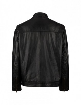 Kurtka skórzana męska bydlęca premium docieplana czarna Beltimore K01 - zdjęcie 14