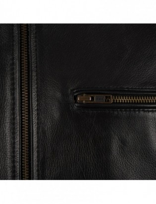 Kurtka skórzana męska bydlęca premium docieplana czarna Beltimore K01 - zdjęcie 16