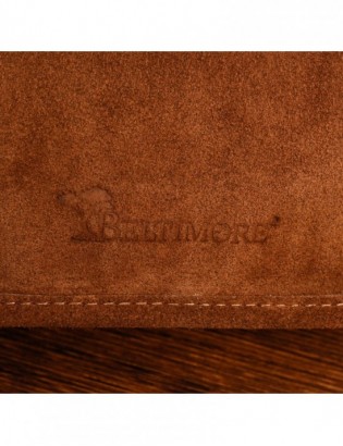 Koniakowa skórzana listonoszka damska włoska zamszowa kuferek Beltimore B64 - zdjęcie 7