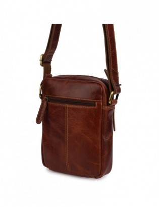 Torba męska skórzana na ramię mała listonoszka brązowa nubuk Beltimore N21 - zdjęcie 6