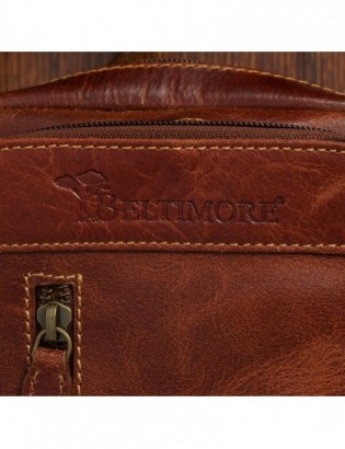 Torba męska skórzana na ramię mała listonoszka brązowa nubuk Beltimore N21 - zdjęcie 8