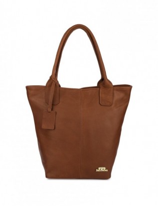 Torebka Damska Shopper Skóra Naturalna Miękka Beltimore Koniakowa 937 - zdjęcie 1