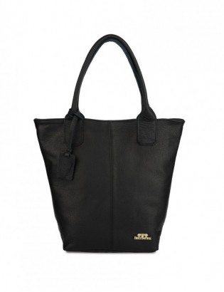 Torebka Damska Shopper Skóra Naturalna Miękka Beltimore Czarna 937 - zdjęcie 1