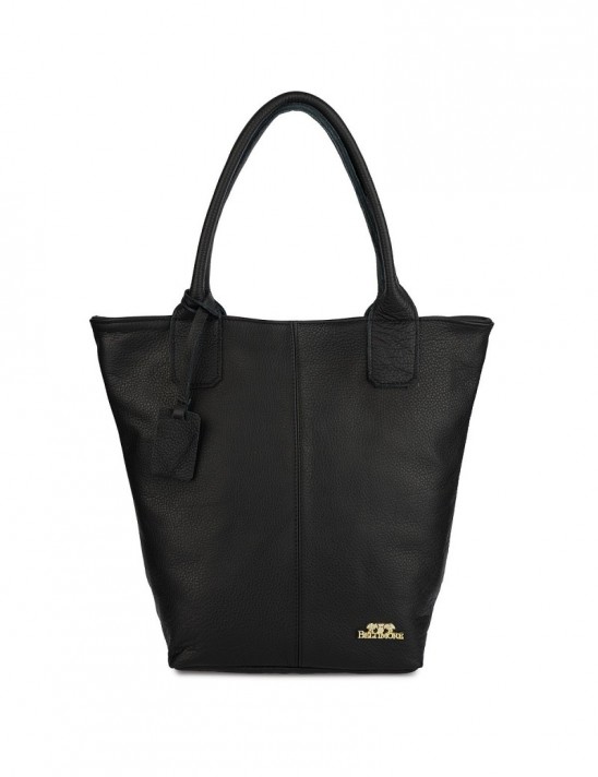 Torebka Damska Shopper Skóra Naturalna Miękka Beltimore Czarna 937