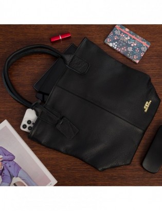 Torebka Damska Shopper Skóra Naturalna Miękka Beltimore Czarna 937 - zdjęcie 2