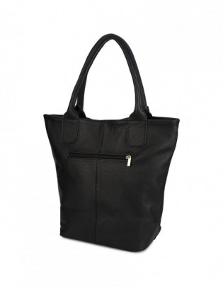 Torebka Damska Shopper Skóra Naturalna Miękka Beltimore Czarna 937 - zdjęcie 4