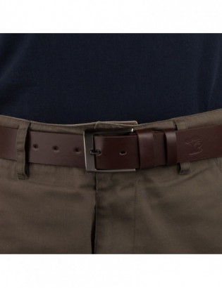 Pasek męski skórzany szeroki klasyczny ciemno-brązowy Beltimore E05 - zdjęcie 2
