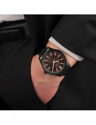 Zegarek męski bransoleta duży solidny czarny glob premium Beltimore BT01 - zdjęcie 2