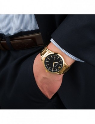 Zegarek męski bransoleta duży solidny złoty klasyczny premium Beltimore BT02 - zdjęcie 2