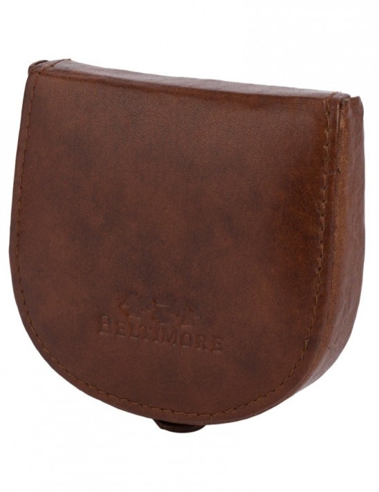 Podkówka sztywne etui na pieniądze skórzane banknotówka brązowa Beltimore G99