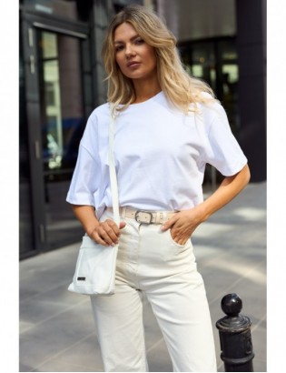 Skórzany damski pasek do spodni 3 cm beżowy skóra naturalna Beltimore U43 - zdjęcie 2