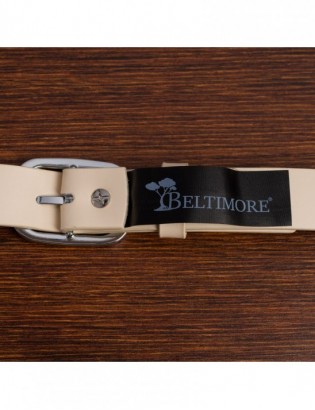 Skórzany damski pasek do spodni 3 cm beżowy skóra naturalna Beltimore U43 - zdjęcie 12