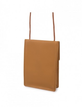 ETUI saszetka PASZPORTÓWKA na szyję dokumenty skórzana podróżna jasny brąz Beltimore D78 - zdjęcie 4