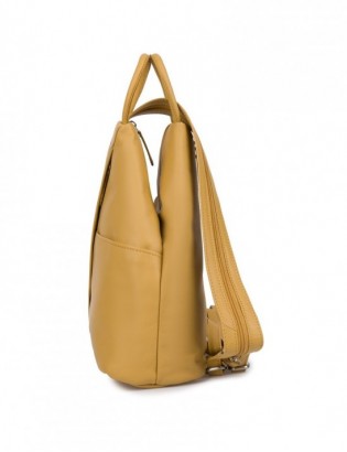 Plecak damski włoski plecaczek skórzany musztardowy mały Beltimore T52 - zdjęcie 3