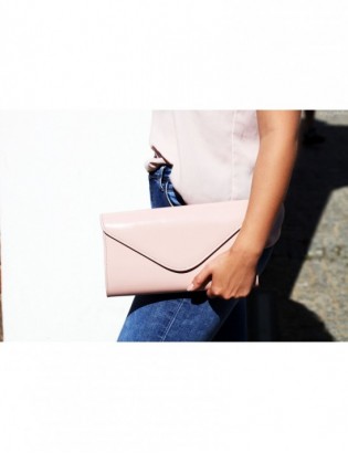 Czerwona lakierowana damska torebka wieczorowa kopertówka BELTIMORE M78 - zdjęcie 8