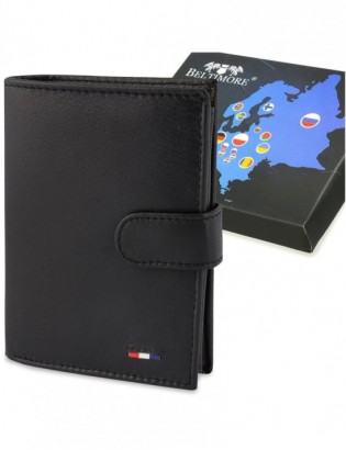 Męski portfel skórzany klasyczny RFiD czarny Beltimore D49