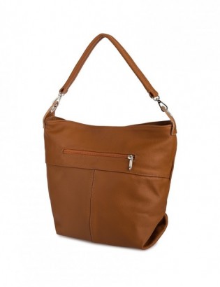 Torebka Damska Shopper Skóra Naturalna Miękka Beltimore Camel 936 - zdjęcie 4