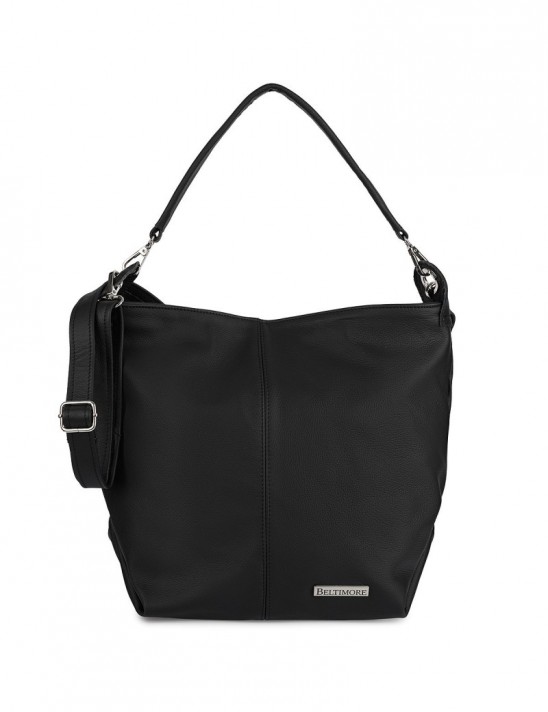Torebka Damska Shopper Skóra Naturalna Miękka Beltimore Czarna 936
