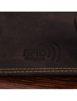 Portfel skórzany męski brąz nubuk poziomy skóra ciężarówka RFiD Beltimore R97 - zdjęcie 8