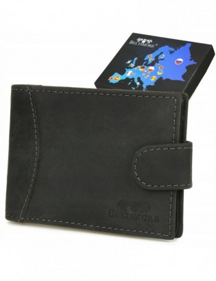 Etui skórzane na dokumenty karty wizytownik RFiD czarne C85 - zdjęcie 1