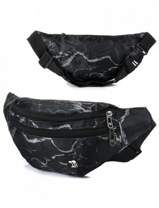 Saszetka nerka pojemna solidna pasek czarna Beltimore B91 - zdjęcie 1