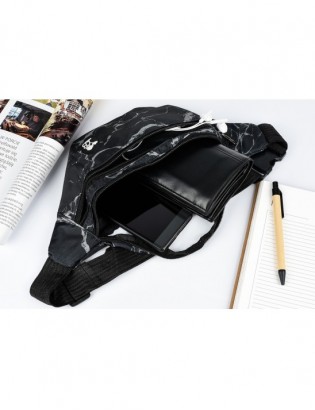 Saszetka nerka pojemna solidna pasek czarna Beltimore B91 - zdjęcie 2