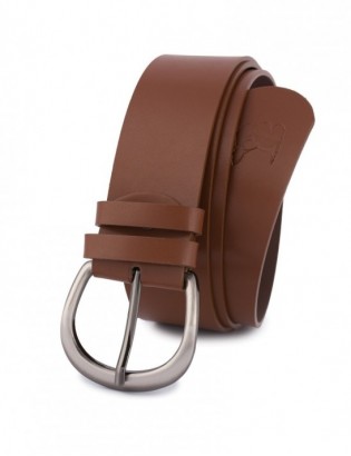 Skórzany pasek damski do spodni sukienki brązowy skóra nat 4 cm Beltimore D87 - zdjęcie 4