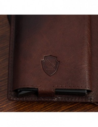 Portfel skórzany męski nowoczesny z aluminiowym etui na karty brązowe Beltimore P88 - zdjęcie 6