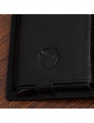 Portfel skórzany męski nowoczesny z aluminiowym etui na karty czarne Beltimore P88 - zdjęcie 6