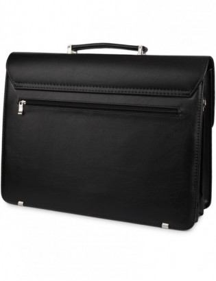 Czarna męska aktówka Beltimore teczka elegancka pojemna W35 - zdjęcie 8