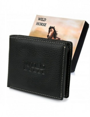 Portfel skórzany męski duży czarny Wild Horse RFiD - zdjęcie 1